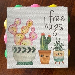 wall decor canvas print Free hugs Pom Pom frame